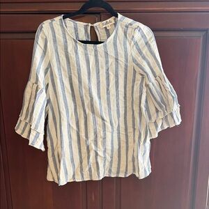 Listiele Blue and White Striped Blouse